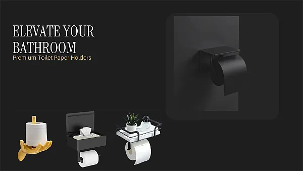Image showcasing the many designs of toilet paper holders
