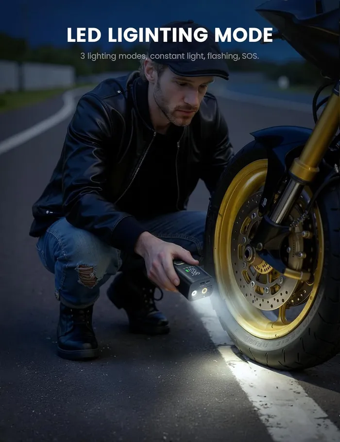 Built-in flashlight and emergency charging ports