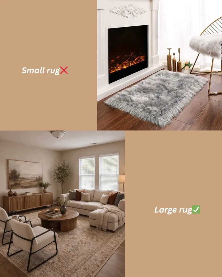 Small rug vs Large rug comparison