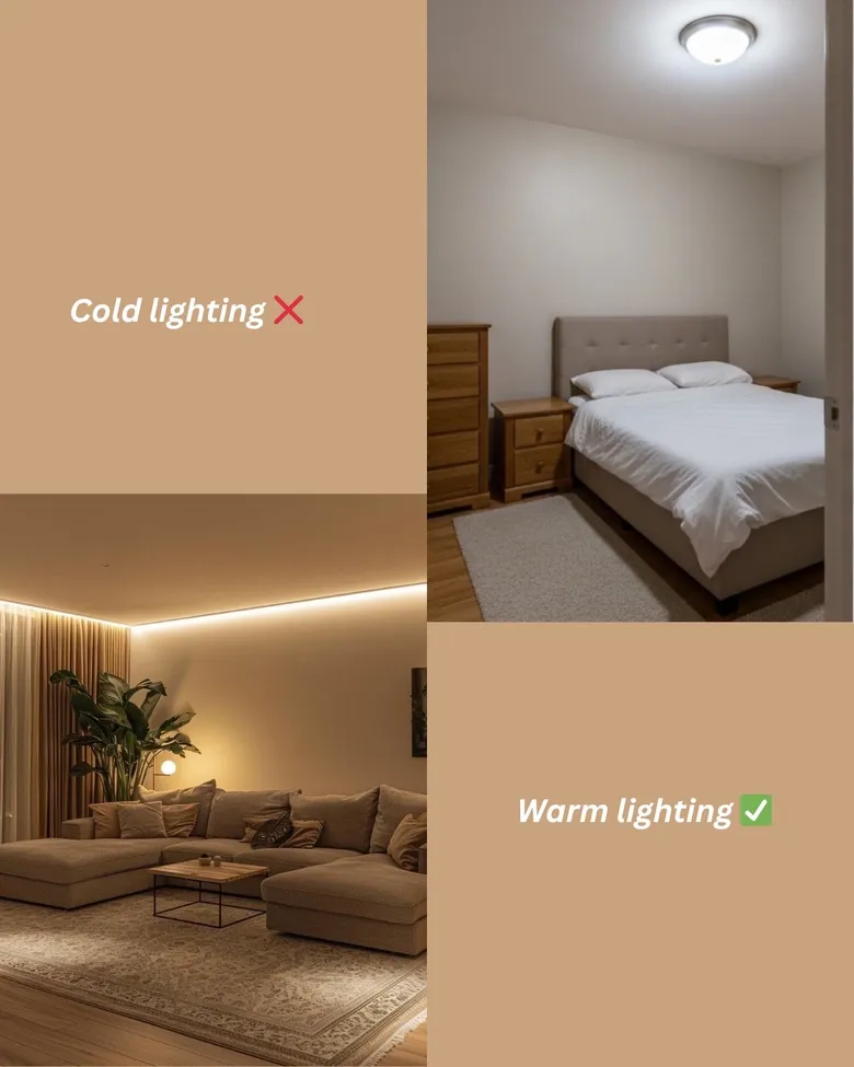 Cold lighting vs Warm lighting comparison